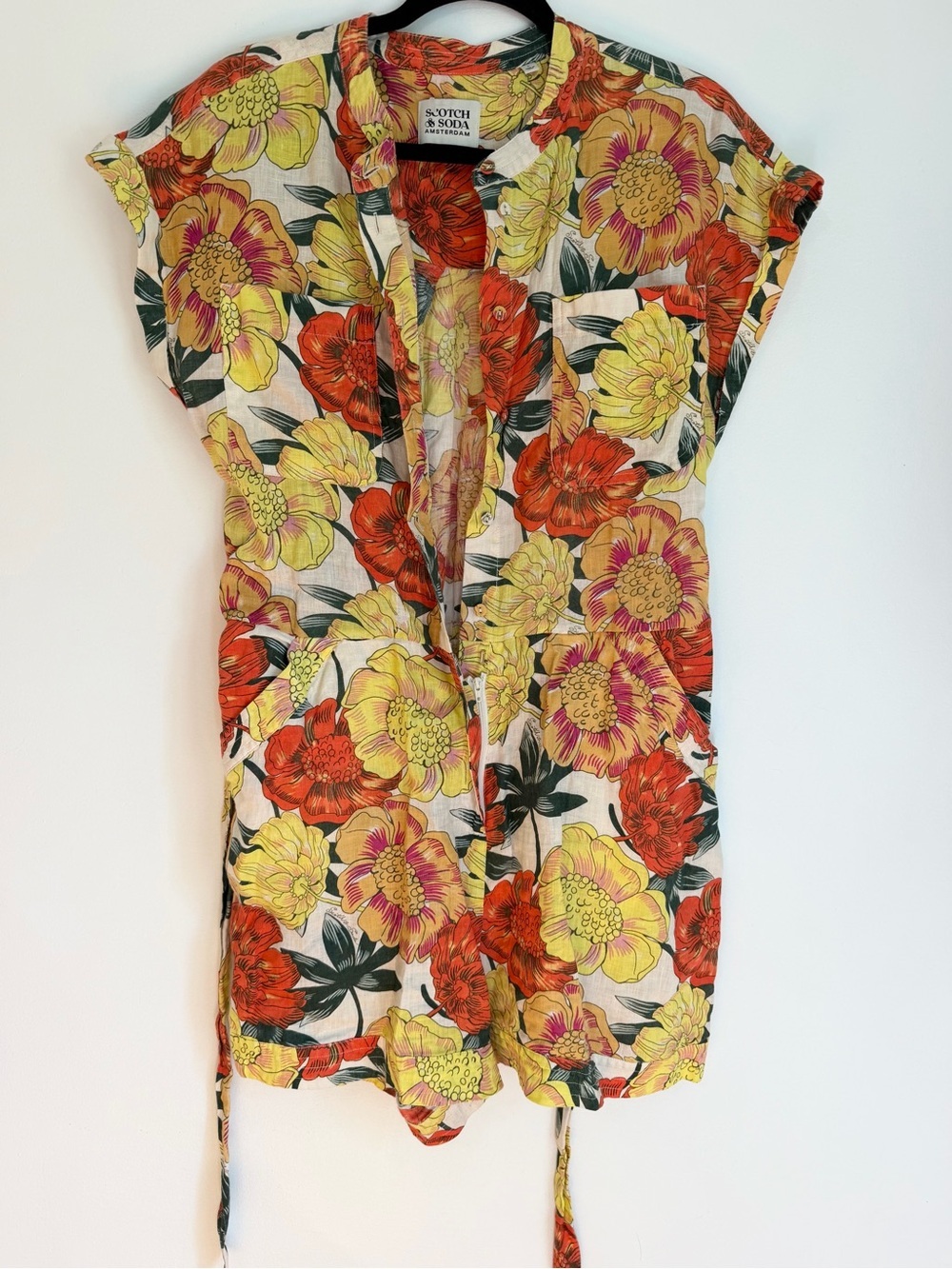 Scotch & Soda floral linen romper size large beach boho